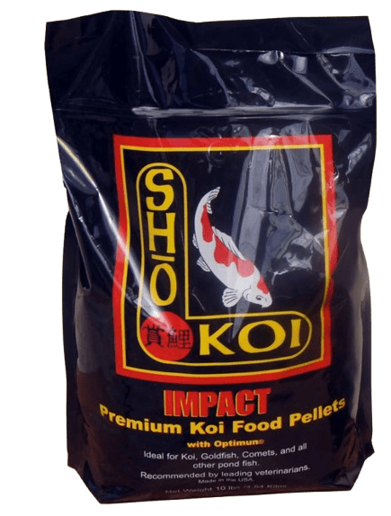Bag of SHOKOI Impact Premium Koi Food Pellets.
